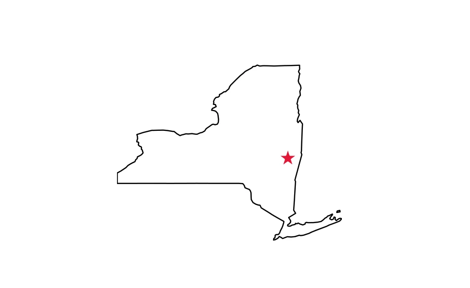 Map of New York locating Albany