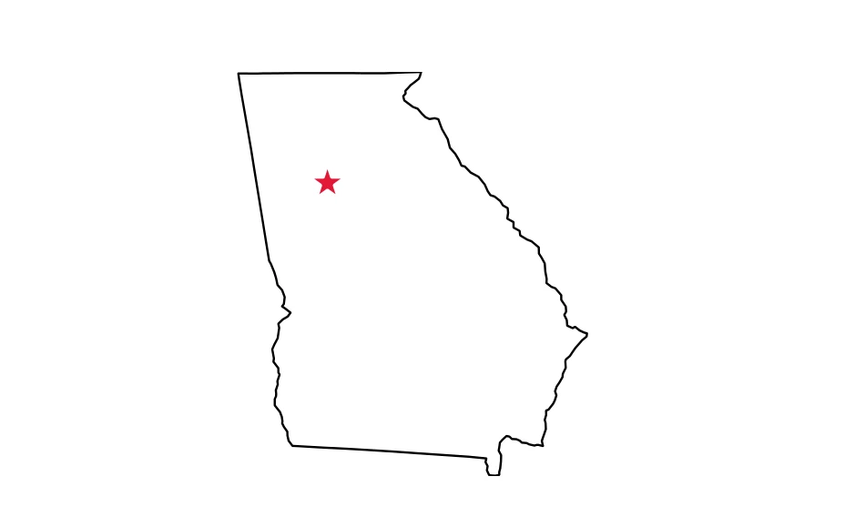Map of Georgia locating Atlanta