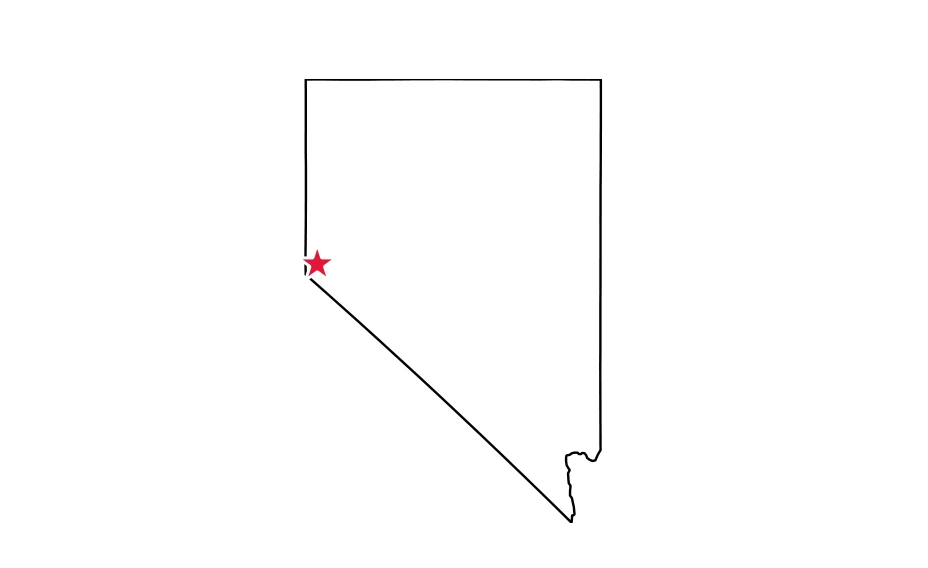 Map of Nevada locating Carson City