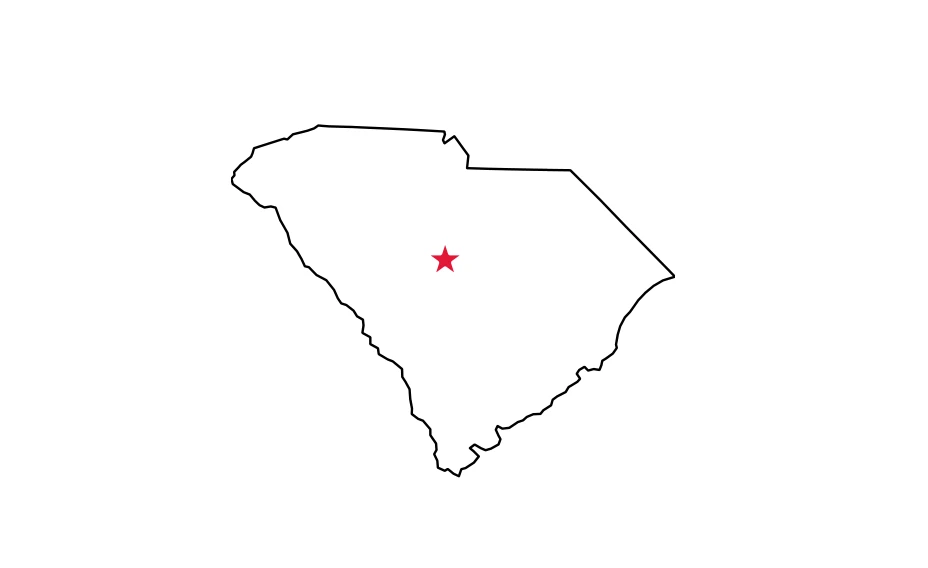 Map of South Carolina locating Columbia
