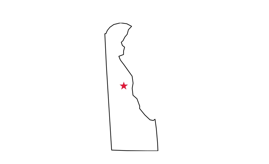 Map of Delaware locating Dover