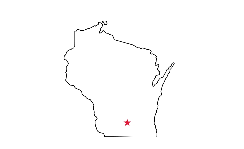 Map of Wisconsin locating Madison