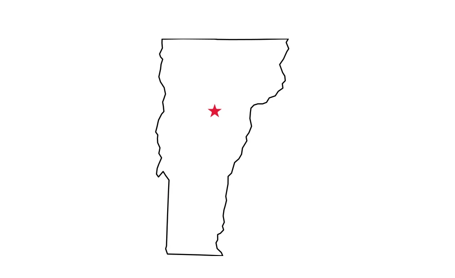 Map of Vermont locating Montpelier