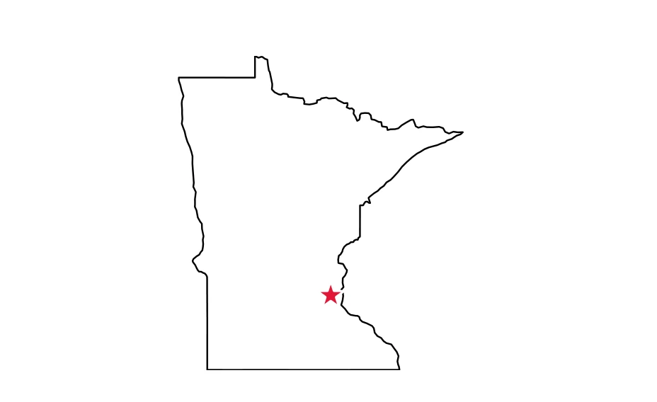 Map of Minnesota locating Saint Paul