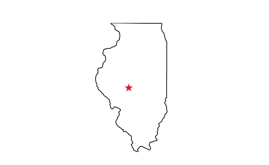Map of Illinois locating Springfield