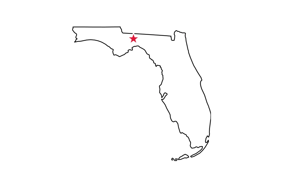 Map of Florida locating Tallahassee
